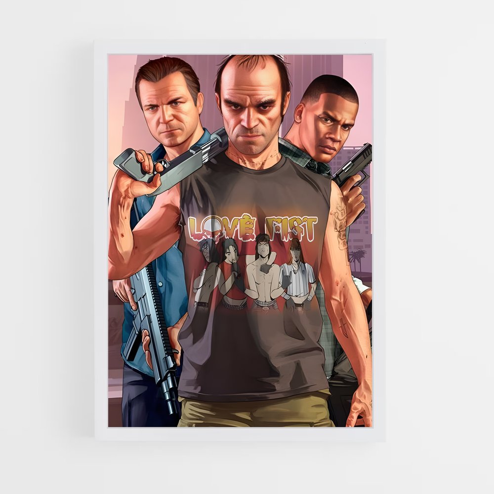 Poster La Bande de Los Santos – affiche GTA V (vue 3)